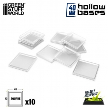 Peanas de Plstico con HUECO transparente - Cuadrado 40mm