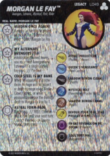 Marvel Heroclix Fantastic Four Future Foundation : Morgan Le Fay Legacy Card (con tara)