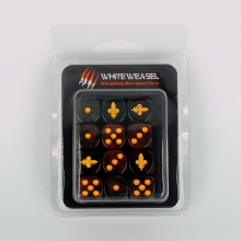 Dados granate y negro para jugar Adepta Sororitas