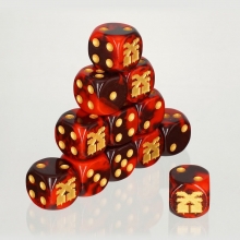 Dados rojo marmolado para jugar Khorne