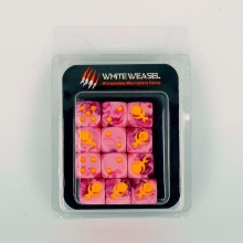 Dados rosa y morado para jugar Slaanesh